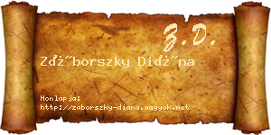 Záborszky Diána névjegykártya
