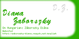 diana zaborszky business card